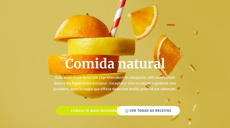Sucos naturais e alimentos Modelo HTML