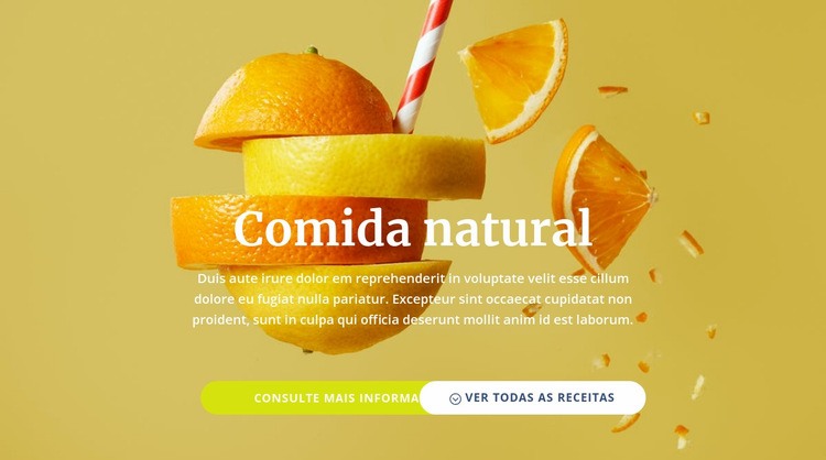 Sucos naturais e alimentos Modelo HTML5