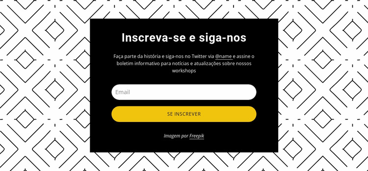 Siga-nos no fundo padrão Template Joomla