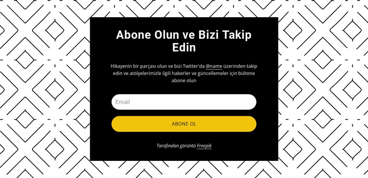 Desen arka planında bizi takip edin HTML Şablonu