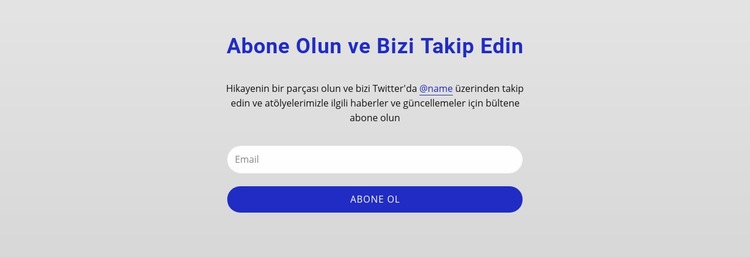 Abone olun ve bizi takip edin Bir Sayfa Şablonu