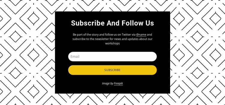 Follow us on pattern background Webflow Template Alternative