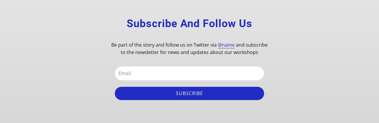 Subscribe and follow us Landing Page