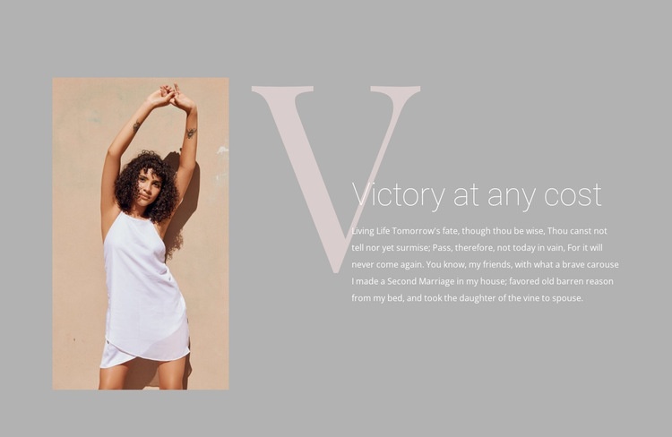 Victory at any cost Homepage Design