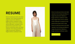 Aspiring Clothing Designer - Free One Page Template