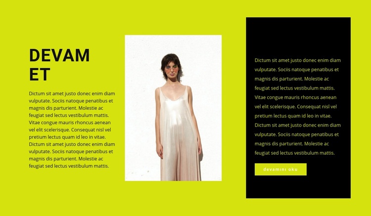 Kalkınan giyim tasarımcısı Bir Sayfa Şablonu