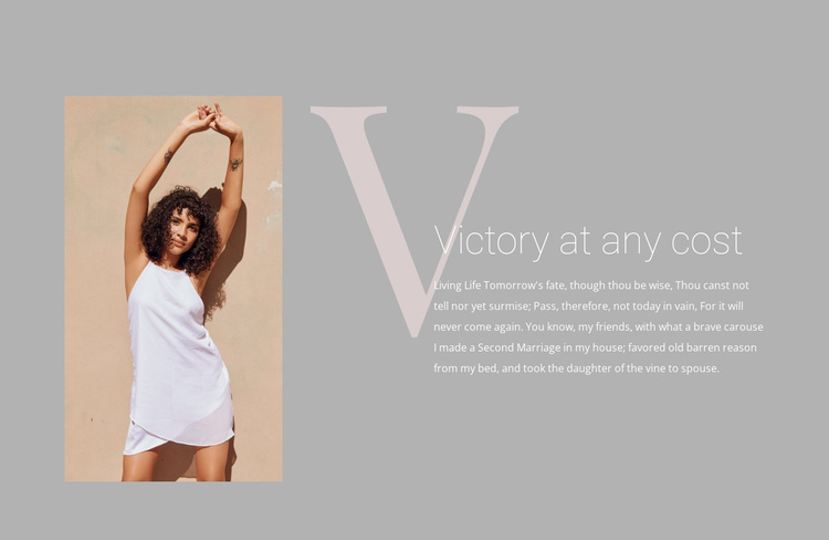 Victory at any cost Landing Page