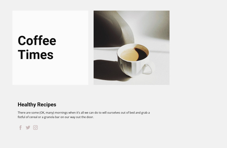 Coffee drinks Landing Page