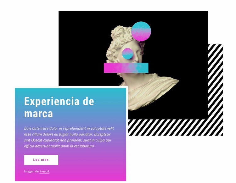 Experiencia de marca Maqueta de sitio web