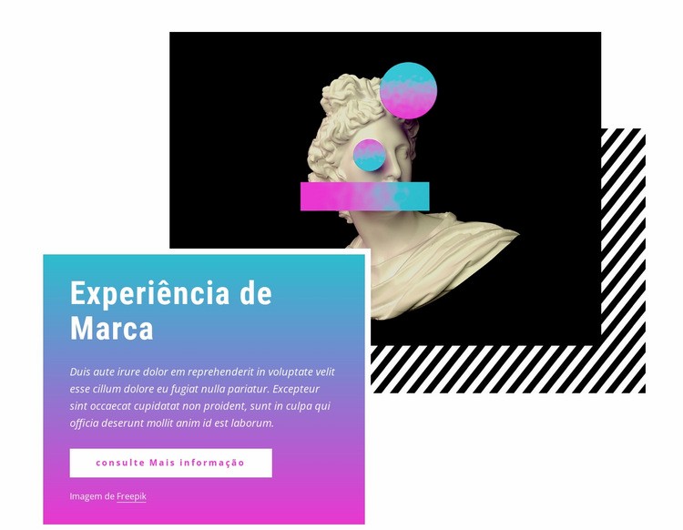 Experiência de marca Maquete do site