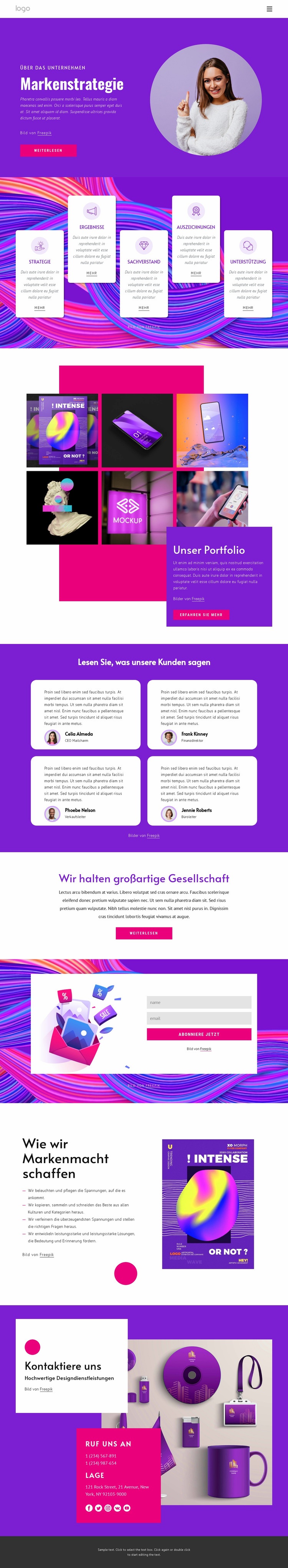 Agentur für Markenstrategie HTML Website Builder