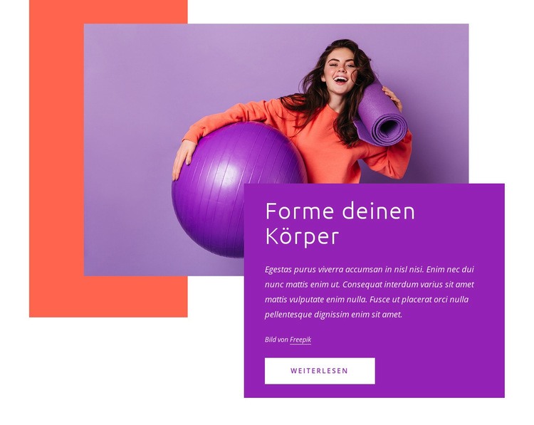 Forme deinen Körper Website-Modell