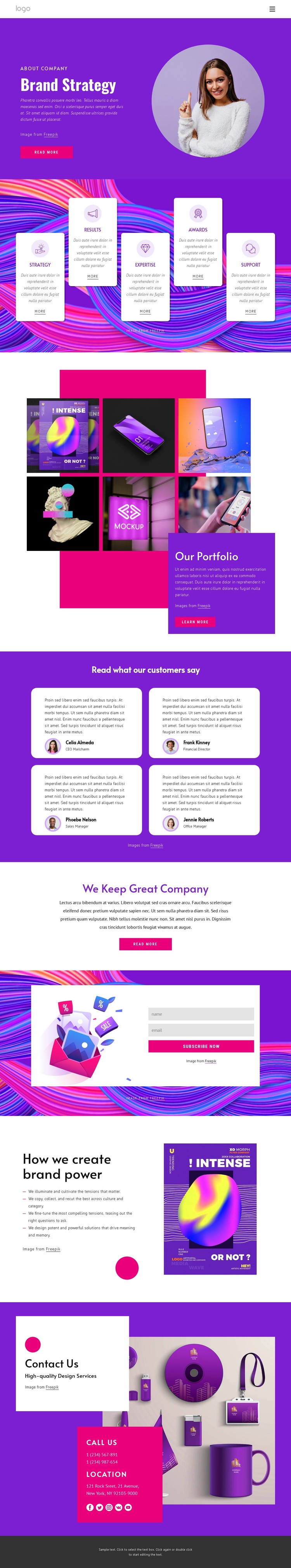 Brand strategy agency Homepage Design