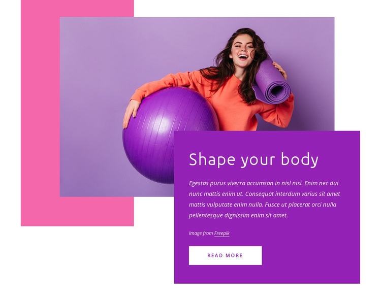 Shape your body Web Page Design