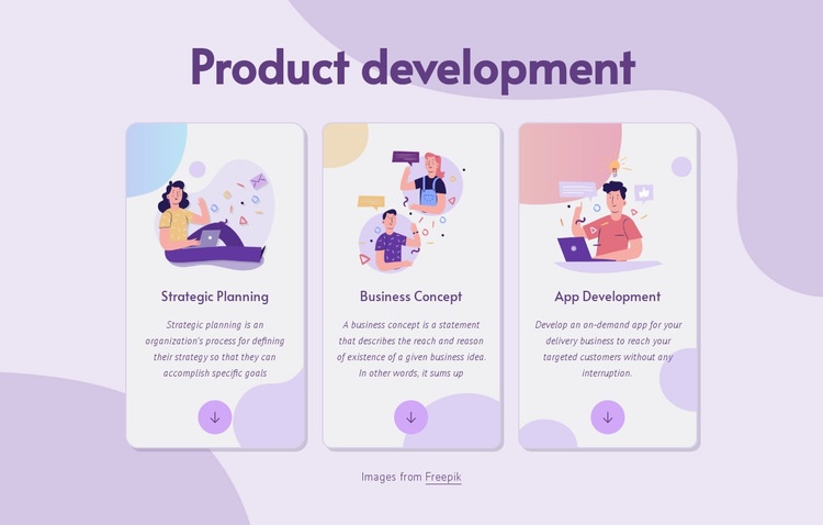 Product development Homepage Design