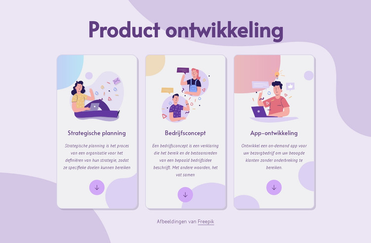 Product ontwikkeling HTML-sjabloon