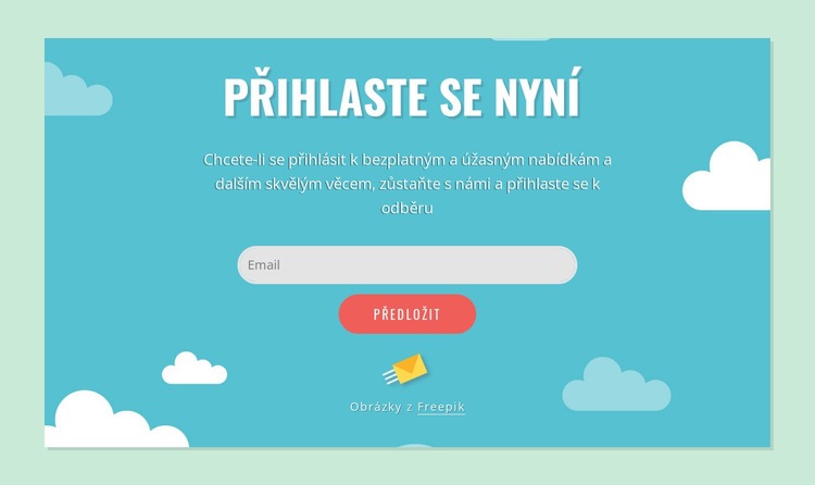 Blok formuláře předplatného Šablona HTML