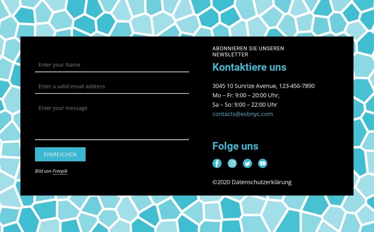 Kontaktformular auf Musterhintergrund HTML5-Vorlage