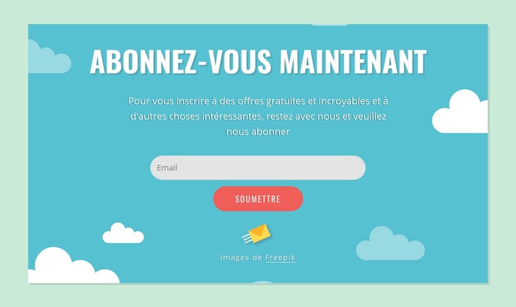 Bloc formulaire d'abonnement Créateur de site Web HTML