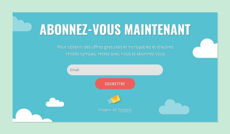 Bloc formulaire d'abonnement Modèle HTML