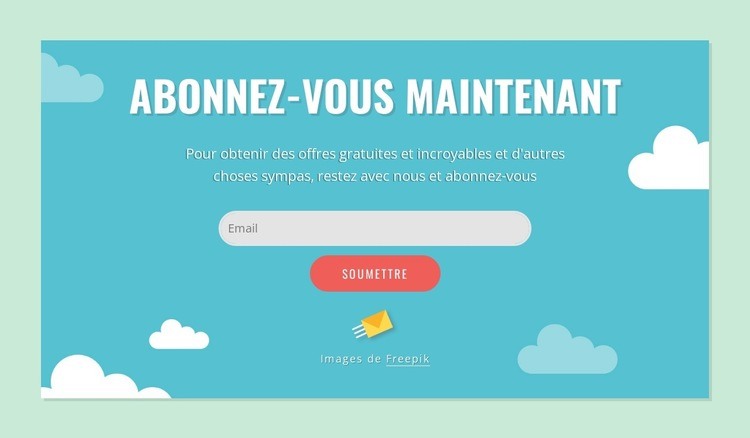 Bloc formulaire d'abonnement Modèle HTML5