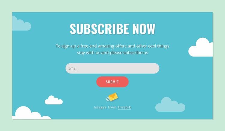 Subscription form block Homepage Design