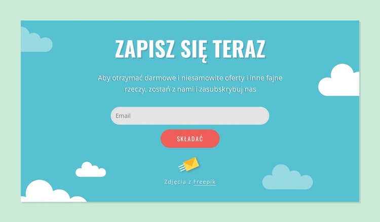 Blok formularza subskrypcji Szablon HTML