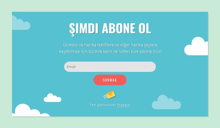 Abonelik formu bloğu Html Web Sitesi Oluşturucu