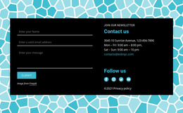 Contact Form On Pattern Background - Free Landing Page