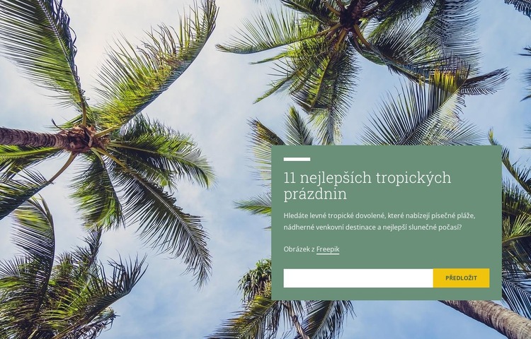 Tropické prázdniny Šablona webové stránky