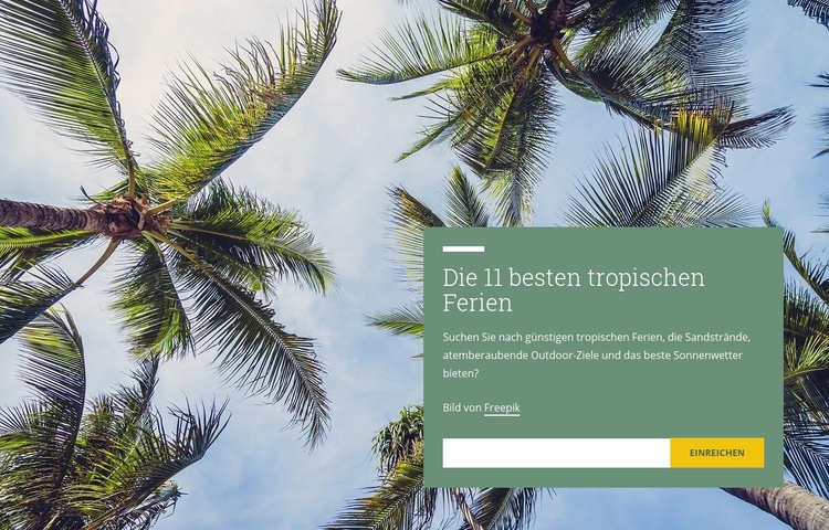 Tropischer Urlaub HTML5-Vorlage