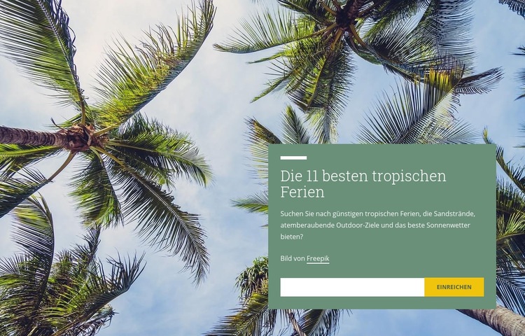 Tropischer Urlaub Website design