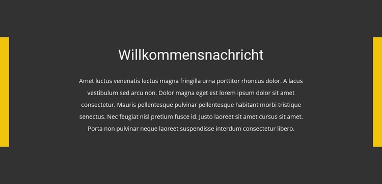 Willkommensnachricht Website design