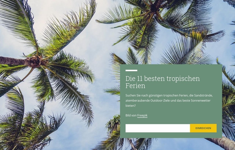 Tropischer Urlaub Website-Modell