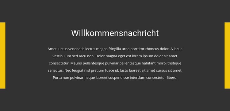 Willkommensnachricht Website-Modell