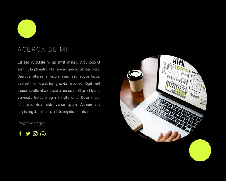 Soy desarrollador web freelance Maqueta de sitio web