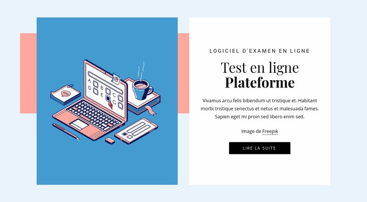 Plateforme de test en ligne Conception de site Web