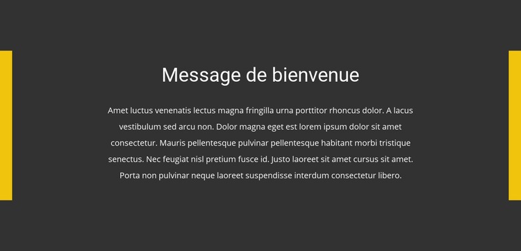 Message de bienvenue Modèles de constructeur de sites Web