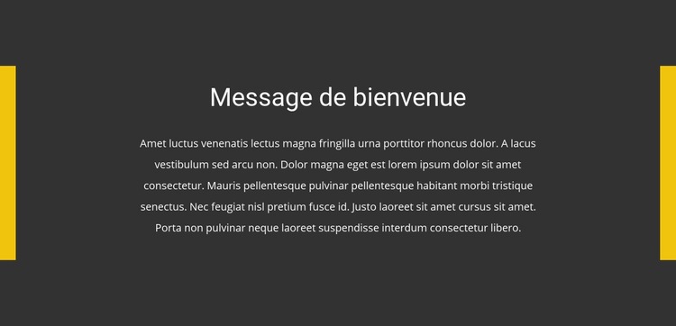 Message de bienvenue Créateur de site Web HTML