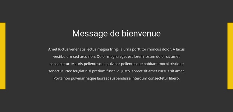 Message de bienvenue Modèle HTML5