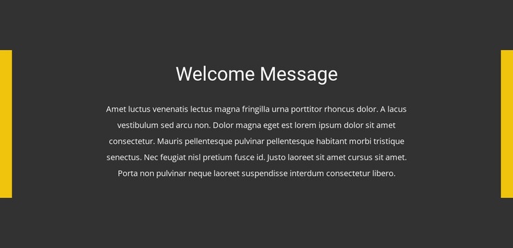 Welcome message Homepage Design