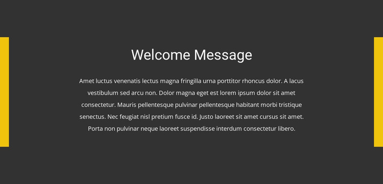 Welcome message HTML Template