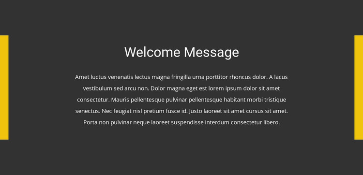 Welcome message Html Website Builder