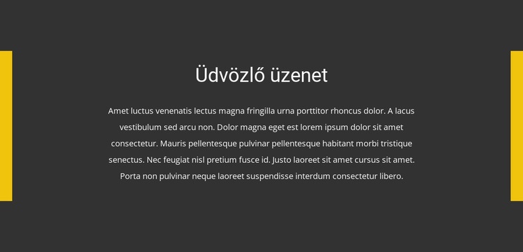 Üdvözlő üzenet HTML Sablon