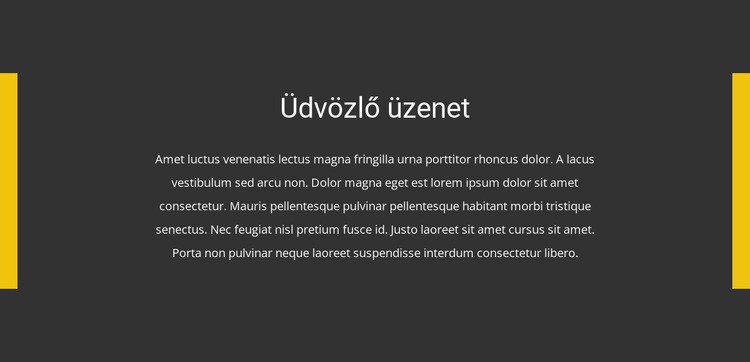 Üdvözlő üzenet Weboldal tervezés