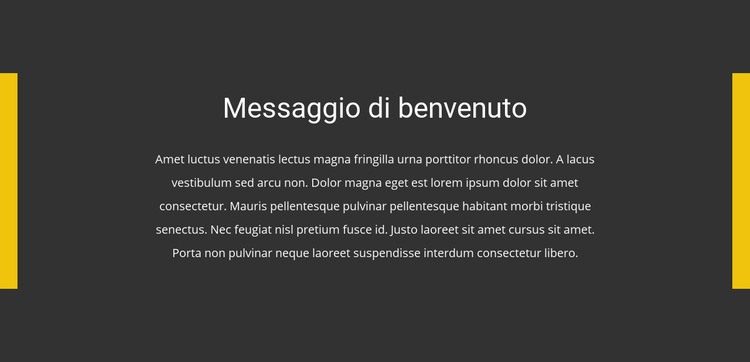 Messaggio di benvenuto Modelli di Website Builder