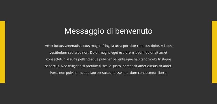 Messaggio di benvenuto Progettazione di siti web