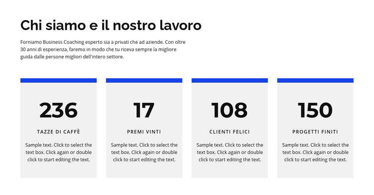 Chi siamo e lavori Modello di sito Web