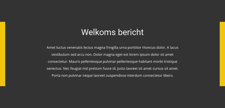 Welkoms bericht CSS-sjabloon