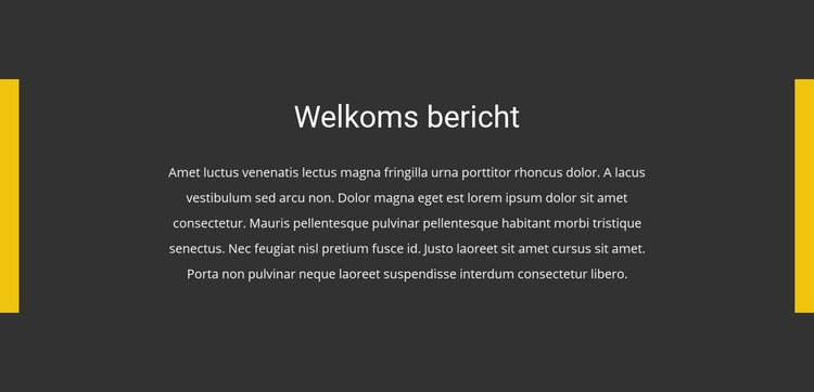 Welkoms bericht Website mockup